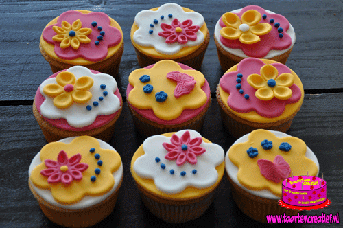 bloemen-cupcakes